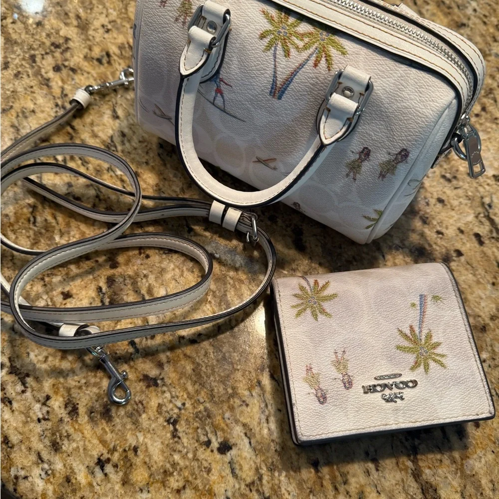 Coach Mini Rowan Satchel/Crossbody with wallet in Hula Print - Picture 8 of 14